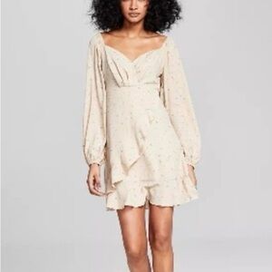 And Now This - Long Sleeve Yellow Floral Dress